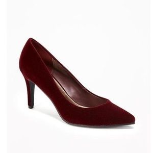 Old Navy Maroon Velvet Pumps